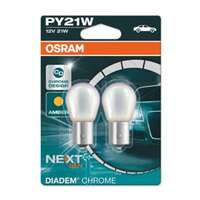 Glödlampa OSRAM DIADEM Chrome PY21W BAU15s, Bak, Fram, Fram eller bak, Baklucka, Sidoinstallation, Stötfångare, passar många modeller