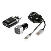 3 in 1 Usb-laddare - 12/24v + 230v, Universal