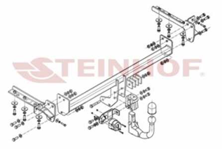 Dragkrok, Avtagbar Honda Fr-v (be) Steinhof H-049 - honda fr-v