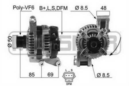 Generator, ford focus ii, focus c-max, focus sedan ii, focus turnier ii, volvo c30, s40 ii, v50, 1633079, 30667072, 30795495 AA