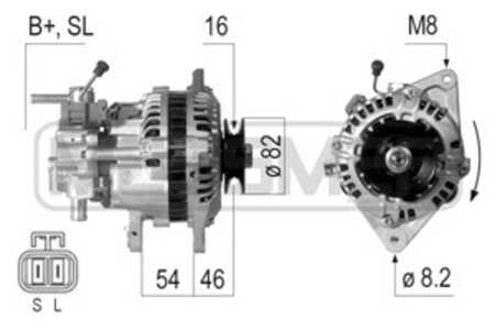 Generator, mitsubishi pajero ii, pajero canvas top ii, A003T07483, A3T07483, MD162964