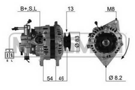 Generator, mitsubishi pajero ii, pajero canvas top ii, A003T08183, A3T08183, MD160671, MD160671R