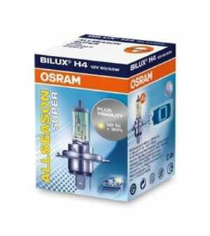 Halogenlampa  OSRAM ALL SEASON SUPER H4 P43t, Fram, passar många modeller