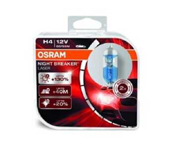 Halogenlampa  OSRAM NIGHT BREAKER LASER H4 P43t, Fram, passar många modeller