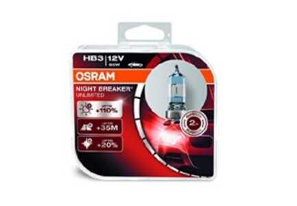 Halogenlampa  OSRAM NIGHT BREAKER UNLIMITED HB3 P20d, passar många modeller
