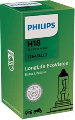 Halogenlampa PHILIPS LongLife EcoVision H18 PY26d-1, ford ecosport, peugeot 2008 ii, 208 ii