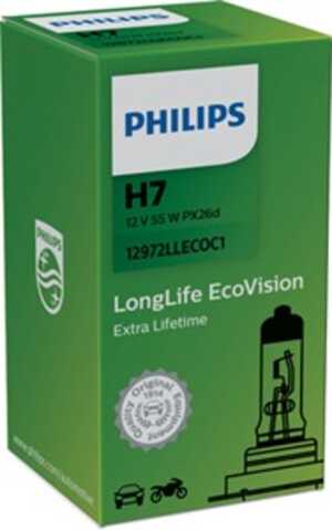 Halogenlampa PHILIPS LongLife EcoVision H7 PX26d, passar många modeller, 000000000H7, 00000000H7, 0000000H7, 000000H7, 002 544 