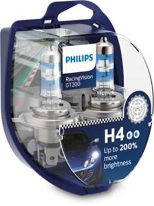 Halogenlampa  PHILIPS RacingVision GT200 H4 P43t-38, passar många modeller, 000 544 9094, 000000 000374, 025816, 030005050038, 