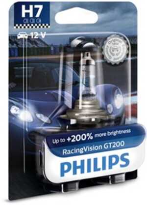 Halogenlampa PHILIPS RacingVision GT200 H7 PX26d, passar många modeller, 000000000H7, 00000000H7, 0000000H7, 000000H7, 002 544 