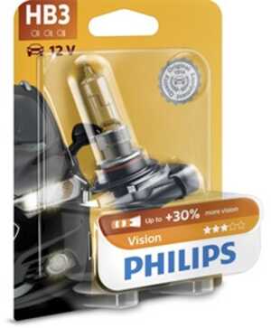 Halogenlampa  PHILIPS Vision HB3 P20d, passar många modeller, 000 9947 274, 1 382 495, 63 12 1 382 495, XR812420, YY04500563512
