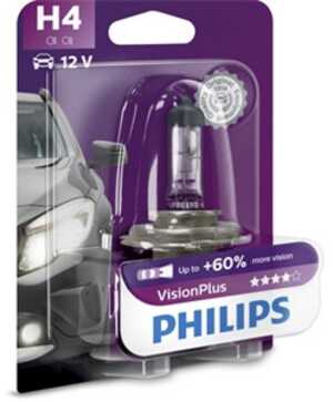 Halogenlampa  PHILIPS VisionPlus H4 P43t-38, passar många modeller, 000 544 9094, 000000 000374, 025816, 030005050038, 072601 0