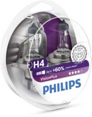 Halogenlampa  PHILIPS VisionPlus H4 P43t-38, passar många modeller, 000 544 9094, 000000 000374, 025816, 030005050038, 072601 0