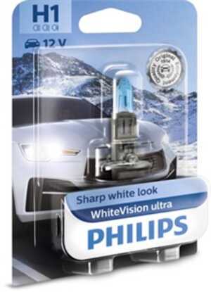 Halogenlampa PHILIPS WhiteVision ultra H1 P14,5s, passar många modeller, 000000 000268, 000000 000375, 030005050011, 07 11 9 97