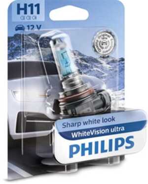 Halogenlampa PHILIPS WhiteVision ultra H11 PGJ19-2, passar många modeller, 000000 001606, 7701049263, 90981-13075, 90981-YZZDD,