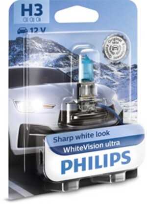 Halogenlampa PHILIPS WhiteVision ultra H3 PK22s, passar många modeller, 00550 42962, 030074, 07 11 9 978 391, 072601 012290, 1 