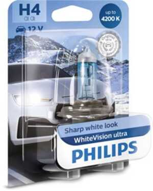 Halogenlampa  PHILIPS WhiteVision ultra H4 P43t-38, passar många modeller, 000 544 9094, 000000 000374, 025816, 030005050038, 0