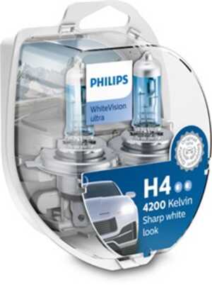 Halogenlampa  PHILIPS WhiteVision ultra H4 P43t-38, passar många modeller, 000 544 9094, 000000 000374, 025816, 030005050038, 0