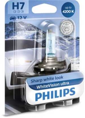 Halogenlampa PHILIPS WhiteVision ultra H7 PX26d, passar många modeller, 000000000H7, 00000000H7, 0000000H7, 000000H7, 002 544 0