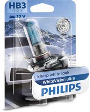 Halogenlampa  PHILIPS WhiteVision ultra HB3 P20d, passar många modeller, 000 9947 274, 1 382 495, 63 12 1 382 495, XR812420, YY