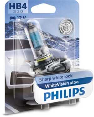 Halogenlampa PHILIPS WhiteVision ultra Hb4 P22d, passar många modeller, 000000 000069, 1 382 496, 1J0 411 315 J, 63 12 1 382 49