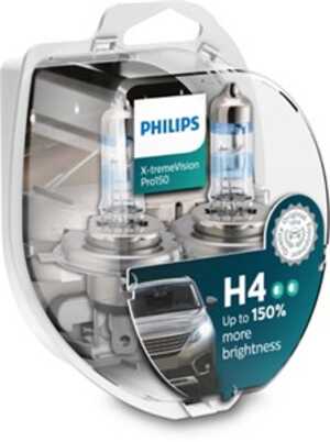 Halogenlampa  PHILIPS X-tremeVision Pro150 H4 P43t-38, passar många modeller, 000 544 9094, 000000 000374, 025816, 030005050038
