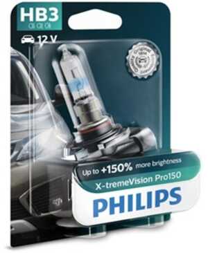 Halogenlampa  PHILIPS X-tremeVision Pro150 HB3 P20d, passar många modeller, 000 9947 274, 1 382 495, 63 12 1 382 495, XR812420,