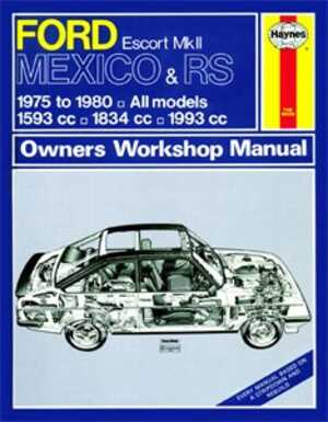 Haynes Reparationshandbok, Ford Escort Mk Ii Rs 1800 Rs 2000 Hayn - 174814 - OE 0735
