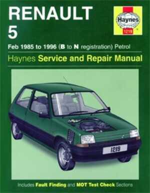 Haynes Reparationshandbok, Renault 5 Petrol Haynes 1219 - 174828 - OE 1219