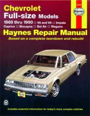 Haynes Reparationshandbok, Chevrolet Full-size Sedans, Universal - 174872 - OE 24045