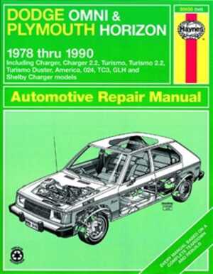 Haynes Reparationshandbok, Dodge Omni/plymouth Horizon Haynes 300 - 174906 - OE 30035