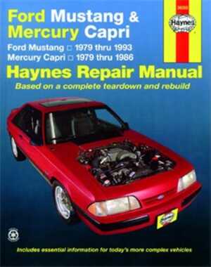 Haynes Reparationshandbok, Ford Mustang/mercury Capri, Universal - 174969 - OE 36050
