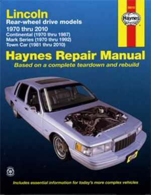 Haynes Reparationshandbok, Lincoln Continental Mark Series, Universal, 59010