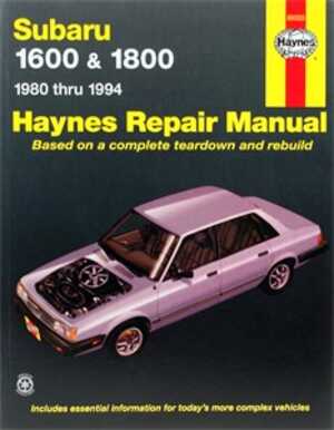 Haynes Reparationshandbok, Subaru 1600 & 1800, Universal, 89003