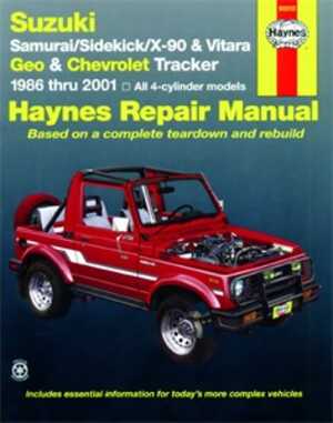 Haynes Reparationshandbok, Suzuki Samurai, Sidekick, Universal, 90010