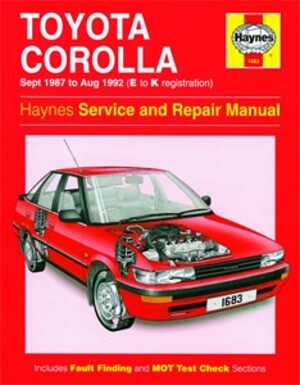 Haynes Reparationshandbok, Toyota Corolla, Universal, 1683, 9781859601631