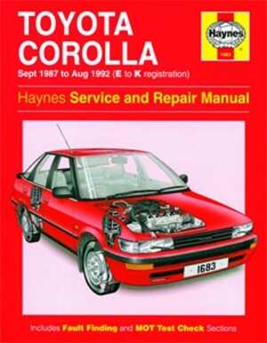 Haynes Reparationshandbok, Toyota Corolla, Universal - 47087 - OE 1683, 9781859601631