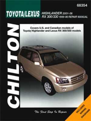 Haynes Reparationshandbok, Toyota Highlander & Lexus Rx-330 Hayne - 67061 - OE C68354