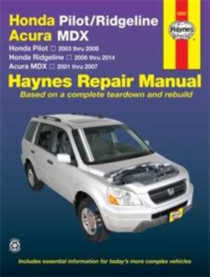 Haynes Reparationshandbok, Honda Pilot/acura Mdx Haynes HayC30400 - 67443 - OE C30400