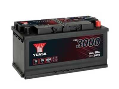 Start Batteri Yuasa YBX3019 12V 95Ah 850A, passar många modeller, 000915105AH, 000915105DK, 11308464, 11866810DE, 1201308, 1541