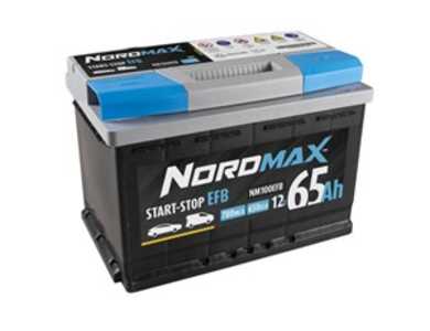 Startbatteri. Nordmax EFB   12V 65Ah 650A, fiat,ford, 1834683, 1917575, DV6T10655AA, DV6T-10655-AA, DV6T10655AB, DV6T-10655-AB,