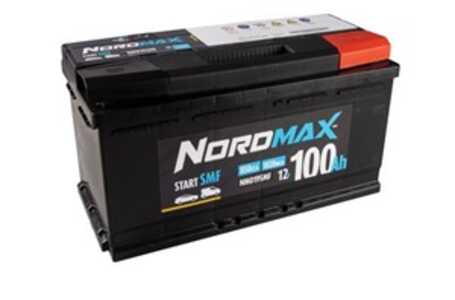 Startbatteri. Nordmax SMF   12V 100Ah 800A, passar många modeller, 000915105AH, 000915105DK, 11308464, 11866810DE, 1201308, 154