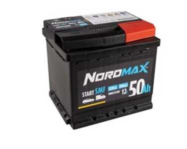 Startbatteri. Nordmax SMF   12V 50Ah 420A, passar många modeller, 000915105AB, 000915105DB, 11807951, 1201210, 13165236, 133900