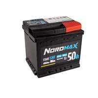 Startbatteri. Nordmax SMF   12V 50Ah 420A, passar många modeller, 000915105AB, 000915105DB, 11807951, 1201210, 13165236, 13390019GJ, 1H0