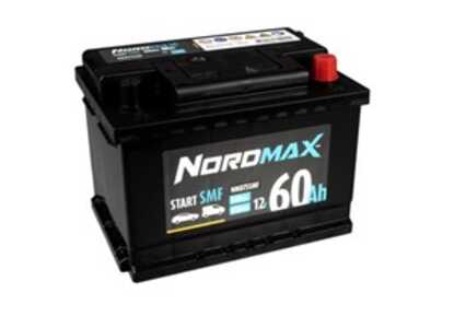Startbatteri. Nordmax SMF   12V 60Ah 540A, passar många modeller, 1053140, 1072331, 1130884, 1201003, 1201200, 1201204, 1201331