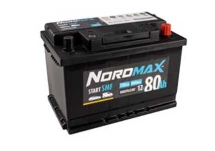 Startbatteri. Nordmax SMF   12V 80Ah 720A, passar många modeller, 000915105CC, 11866820DE, 1201090, 13575154, 24410-0519R, 3125
