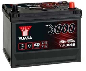Yuasa  Batteri 12V 72Ah 630A, passar många modeller, 01579A102K, 1060816, 11714689, 2441007H73, 25417801, 25418701, 28800-0H160