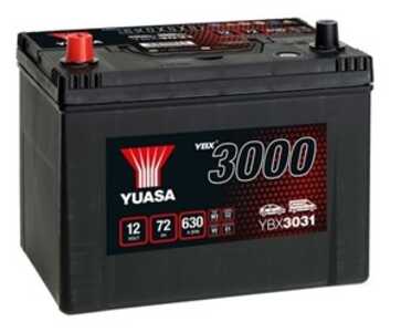 Yuasa  Batteri 12V 72Ah 630A, passar många modeller, 2880017150, 28800-17150, 2880038100, 28800-38100, 2880067131, 28800-67131,
